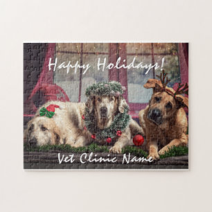 Three Good Dogs Veterinarian Christmas  Jigsaw Puzzle