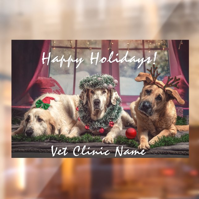 Three Good Dogs Veterinarian Christmas    Window C Cling (Sheet 2)
