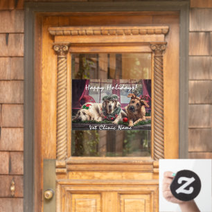 Three Good Dogs Veterinarian Christmas Window Cling