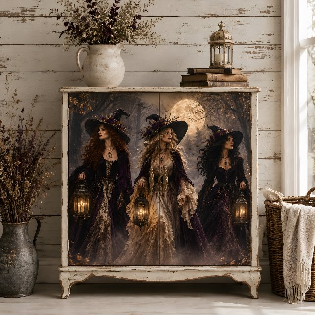 Three Gothic Witches Full Moon Enchanted Forest Tissue Paper (Three Gothic Witches Full Moon Enchanted Forest Tissue Paper)