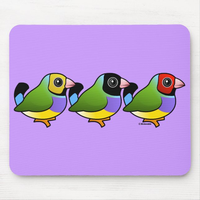 Three Gouldian Finches Mouse Pad (Front)