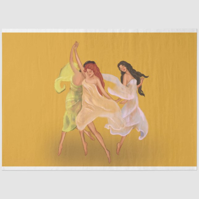 Three Graces Fairies Fairy Fae Decoupage Tissue Paper (Front)