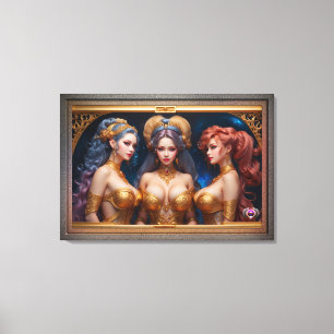 Three Graces Of Greek Mythology by Xzendor7 Canvas Print