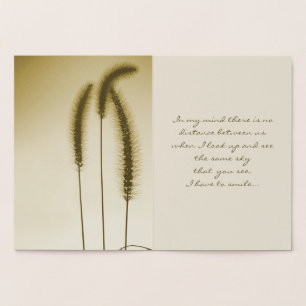 Three Grass Heads Silhouette Thinking of You Gold Foil Card