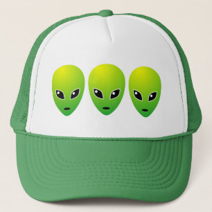 Three Green Aliens - Customized Trucker Hat