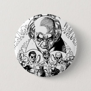 Three Green Lanterns Comic Cover, Black and White 2 Inch Round Button