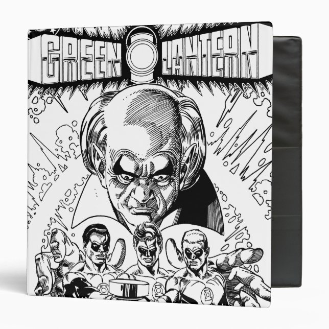 Three Green Lanterns Comic Cover, Black and White Binder (Front/Inside)