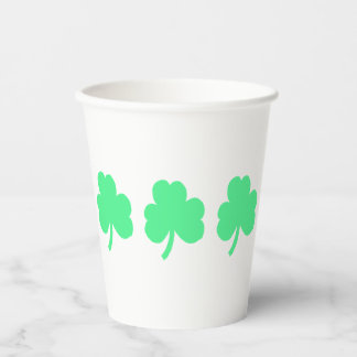 Three Green Shamrock Trinity Paper Cups
