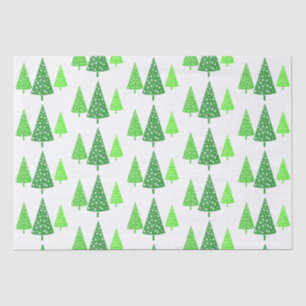 Three Green Watercolor Polka Dot Trees  Tissue Paper