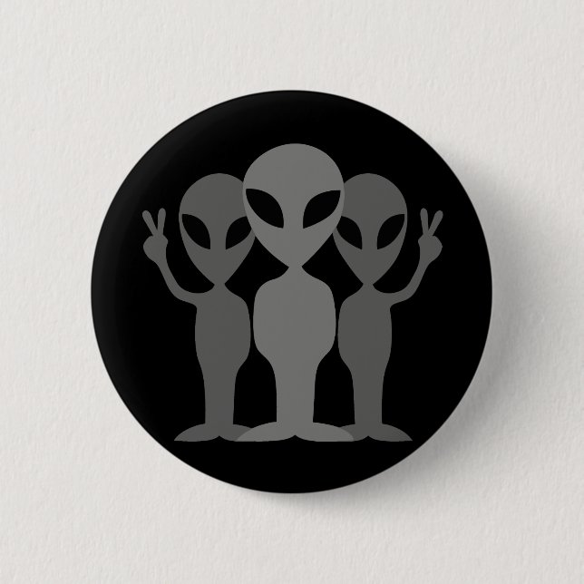 Three Grey Space Aliens 2 Inch Round Button (Front)