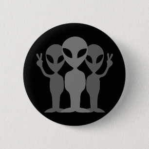 Three Grey Space Aliens 2 Inch Round Button