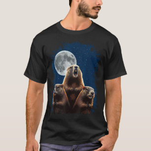 Three Groundhogs And A Moon Funny Groundhog Day T-Shirt