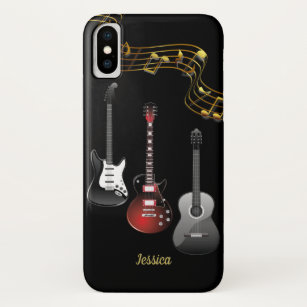 Three Guitars and Music Notes, Name Case-Mate iPhone Case
