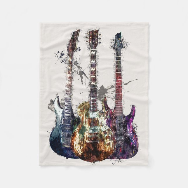 Three Guitars Fleece Blanket (Front)