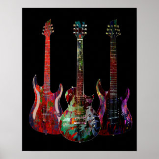 Three Guitars Poster