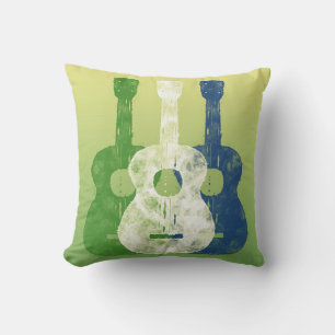 Three Guitars Throw Pillow