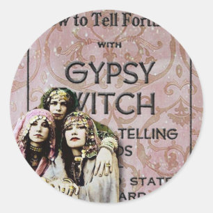 Three Gypsies, altered art Classic Round Sticker