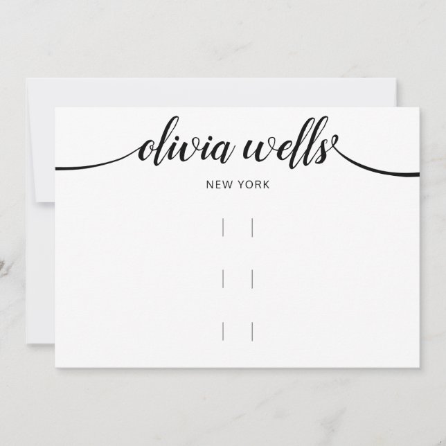 Three Hair Clip Horizontal 5x7 Display   Invitation (Front)