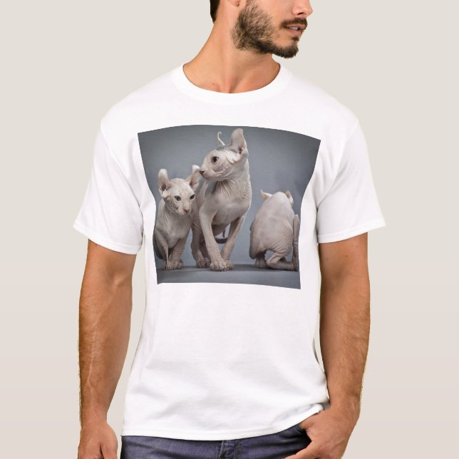 Three hairless cats T-Shirt (Front)