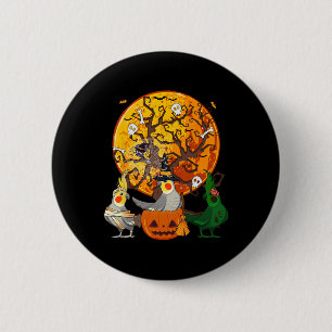 Three Halloween Atiels As Witch Mummy Zombie Lover 2 Inch Round Button