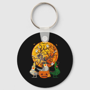 Three Halloween Atiels As Witch Mummy Zombie Lover Keychain