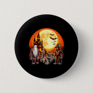 Three Halloween Bigfoots Horror Boo Ghost Witch Mu 2 Inch Round Button