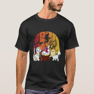 Three Halloween Cats Boo Witch Horror Mummy Costum T-Shirt