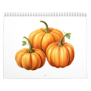 three halloween pumpkins calendar