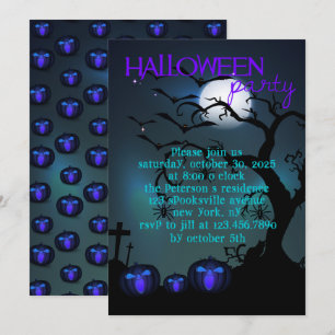 Three Halloween Pumpkins Halloween Party Invitatio Invitation