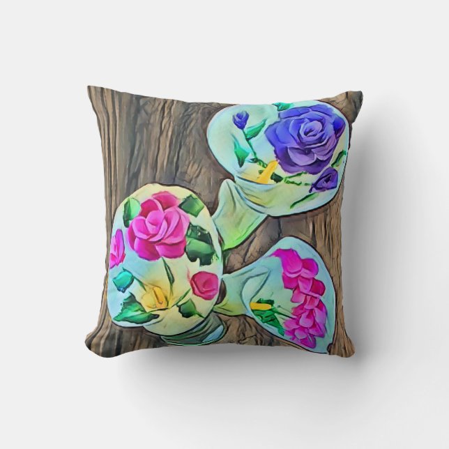 Three Happy Lilys Throw Pillow (Front)