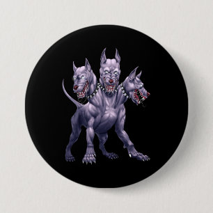 Three Headed Dog Cerberus 3 Inch Round Button