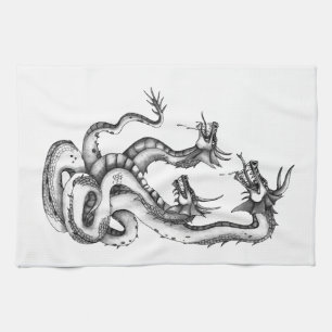 Three Headed Hydra Design Kitchen Towel