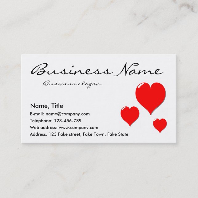 Three Hearts Business Card (Front)