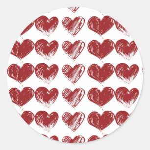 Three Hearts Classic Round Sticker