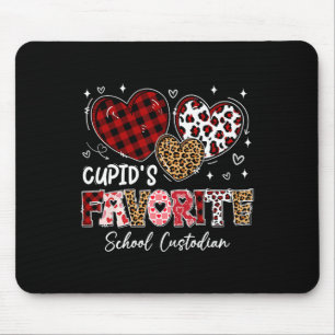 Three Hearts Cupid's Favorite School Custodian Val Mouse Pad