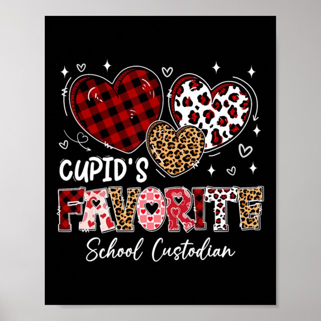 Three Hearts Cupid's Favorite School Custodian Val Poster (Front)