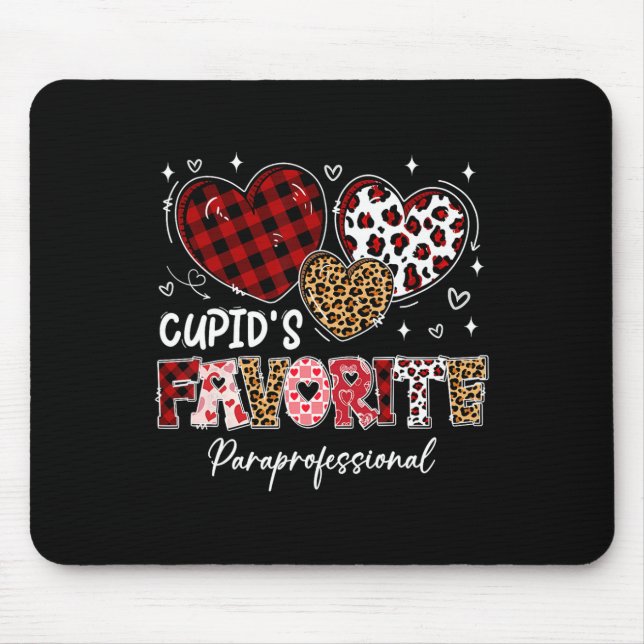Three Hearts Cupid's Favourite Paraprofessional Va Mouse Pad (Front)