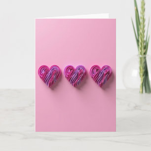 Three Hearts Love Art Card