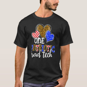 Three Hearts One Patriotic Rad Tech Leopard 4th Of T-Shirt
