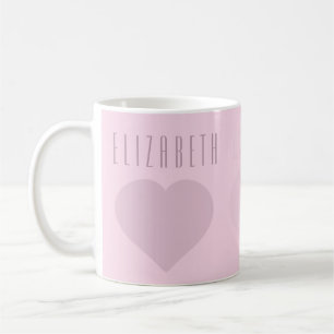 Three Hearts Pink and White Mug