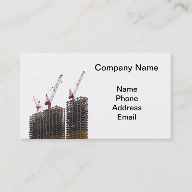 Three Highrise Construction Business Card (Front)