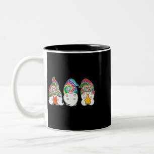 Three Hippie Gnomes Tees Peace Gnome Funny Retro H Two-Tone Coffee Mug