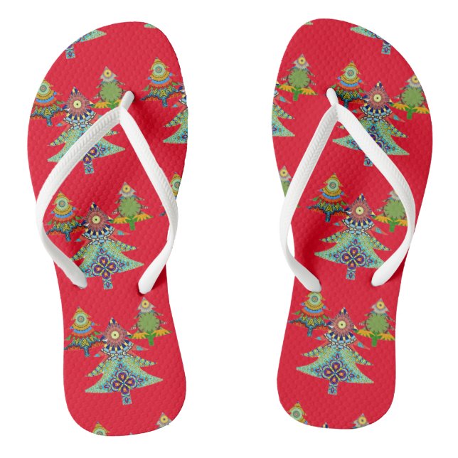 THREE HOLIDAY TREES FLIP FLOPS (Footbed)