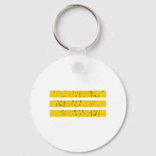Three Horizontal Stripes Vintage Yin-Yang Symbol Keychain