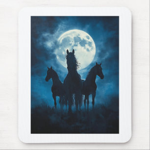 Three Horse Moon Mouse Pad