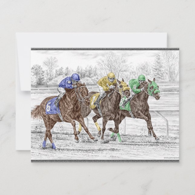 Three Horse Race - Neck and Neck (Front)