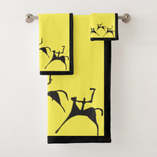 Three Horsemen Cave Drawing Bath Towel Set