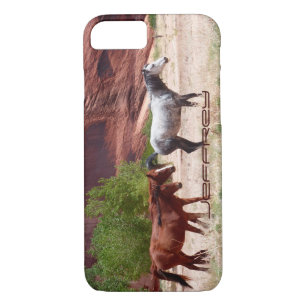 Three Horses Roaming Wild in Canyon, Name, iPhone 8/7 Case