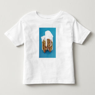 Three hot dogs in buns toddler t-shirt