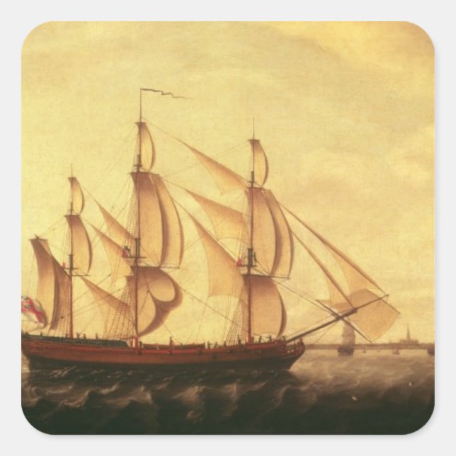 Three Hudson Bay ships in the Thames Square Sticker (Front)